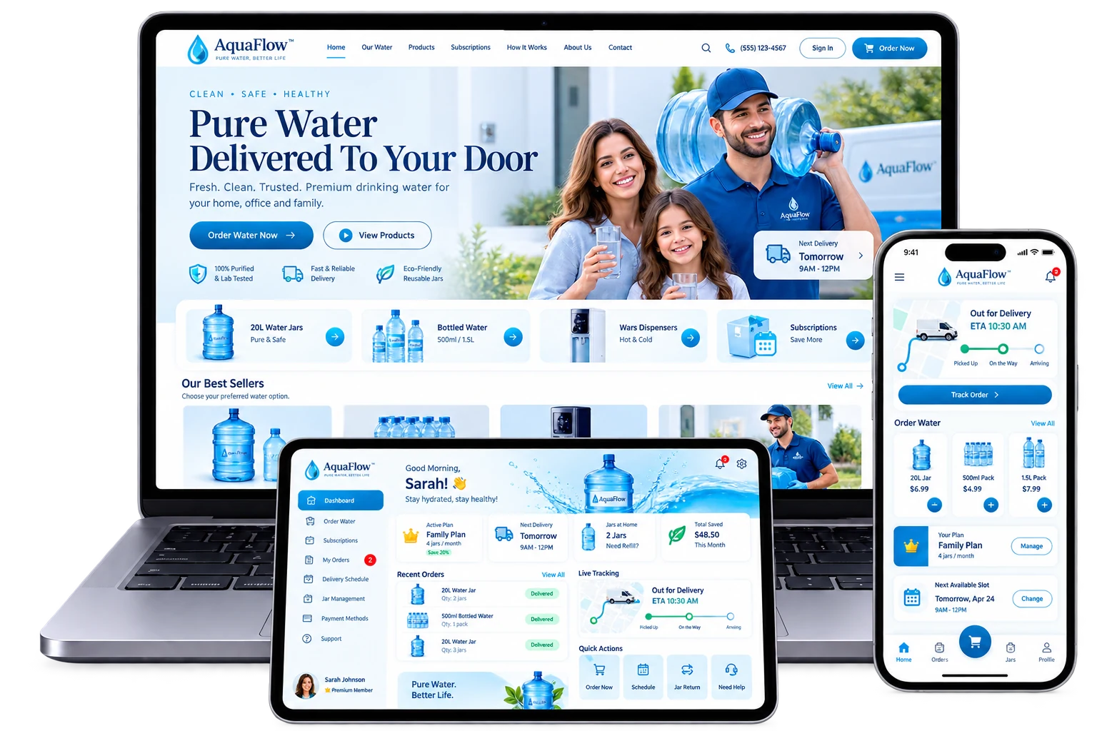 AquaFlow Water Delivery Website