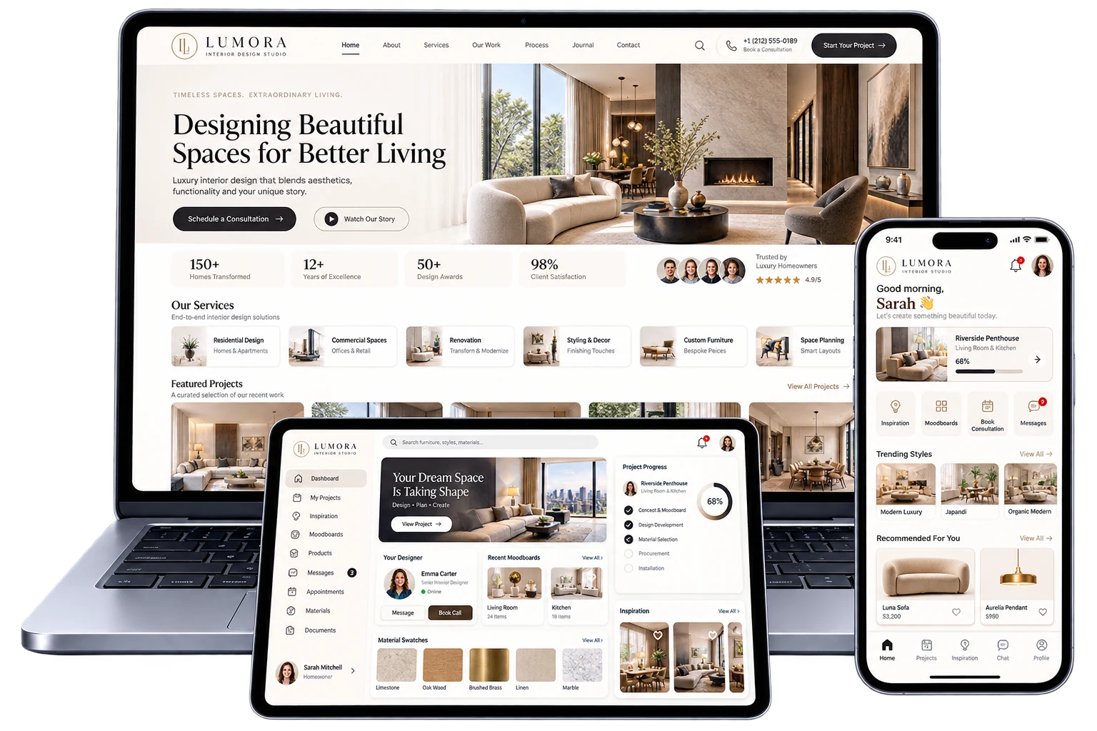 Lumora Interior Design Website