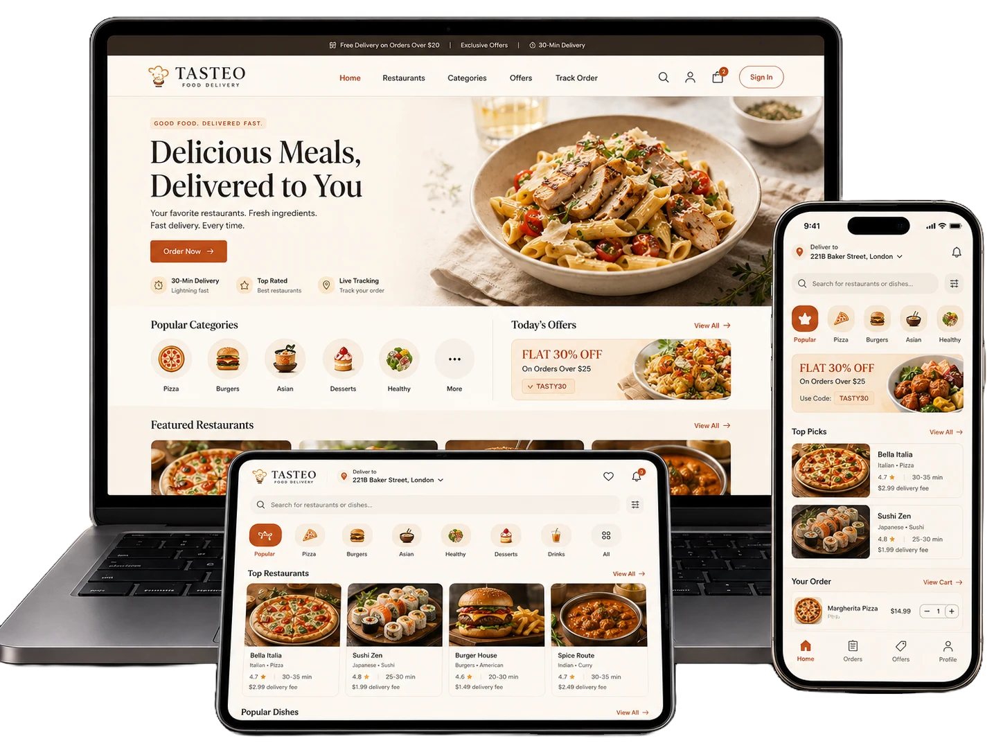 Tasteo Food Delivery Website