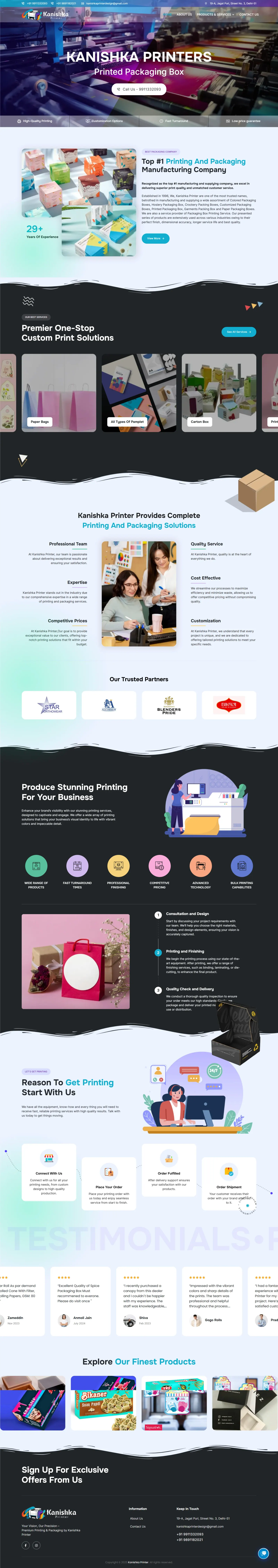 Kanishka Printers website built to showcase capability and win enquiries
