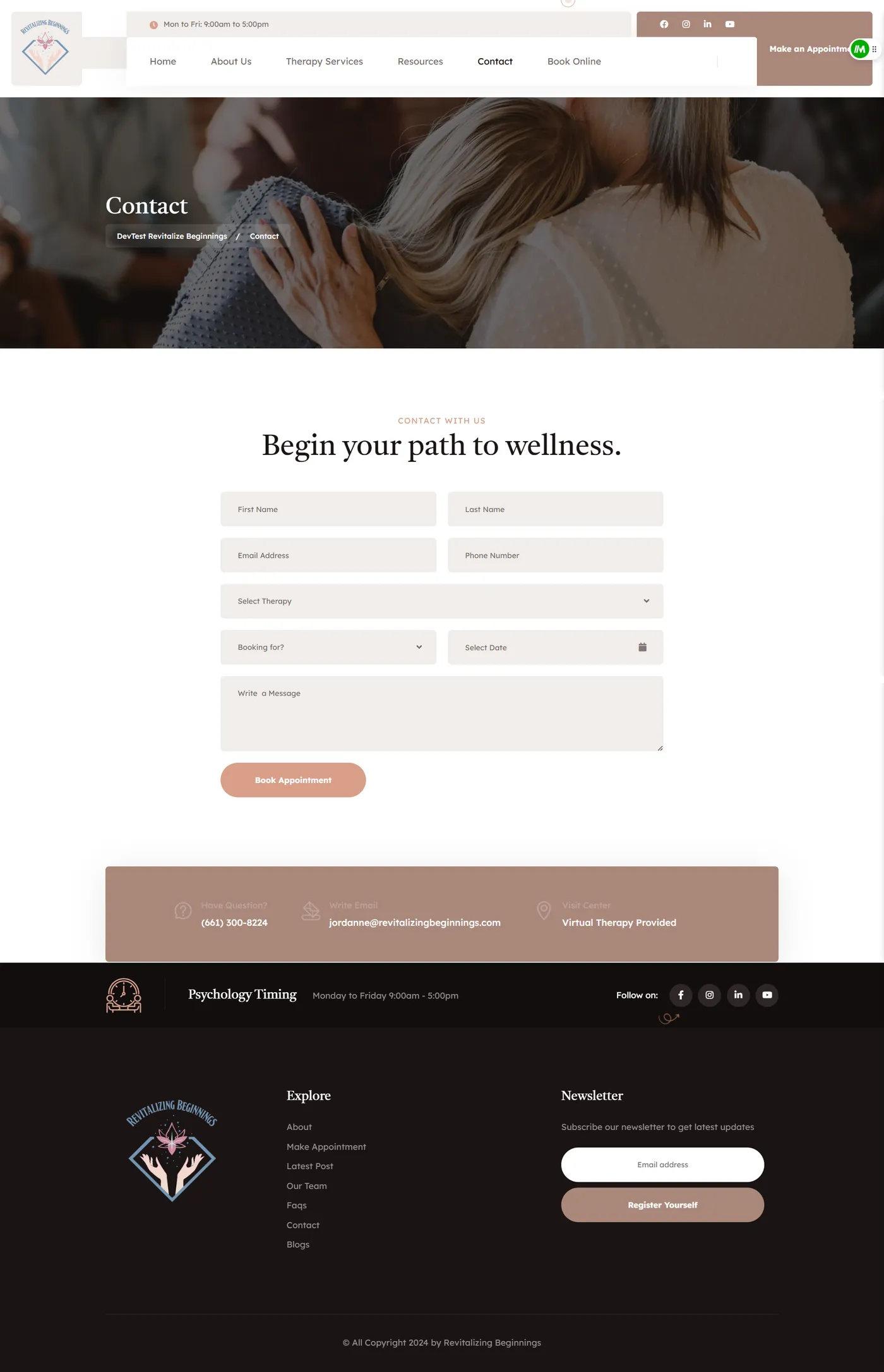 Revitalize Therapy Website Screencapture Revitalize Devdigivue Contact 2024 08 02 18 08 44