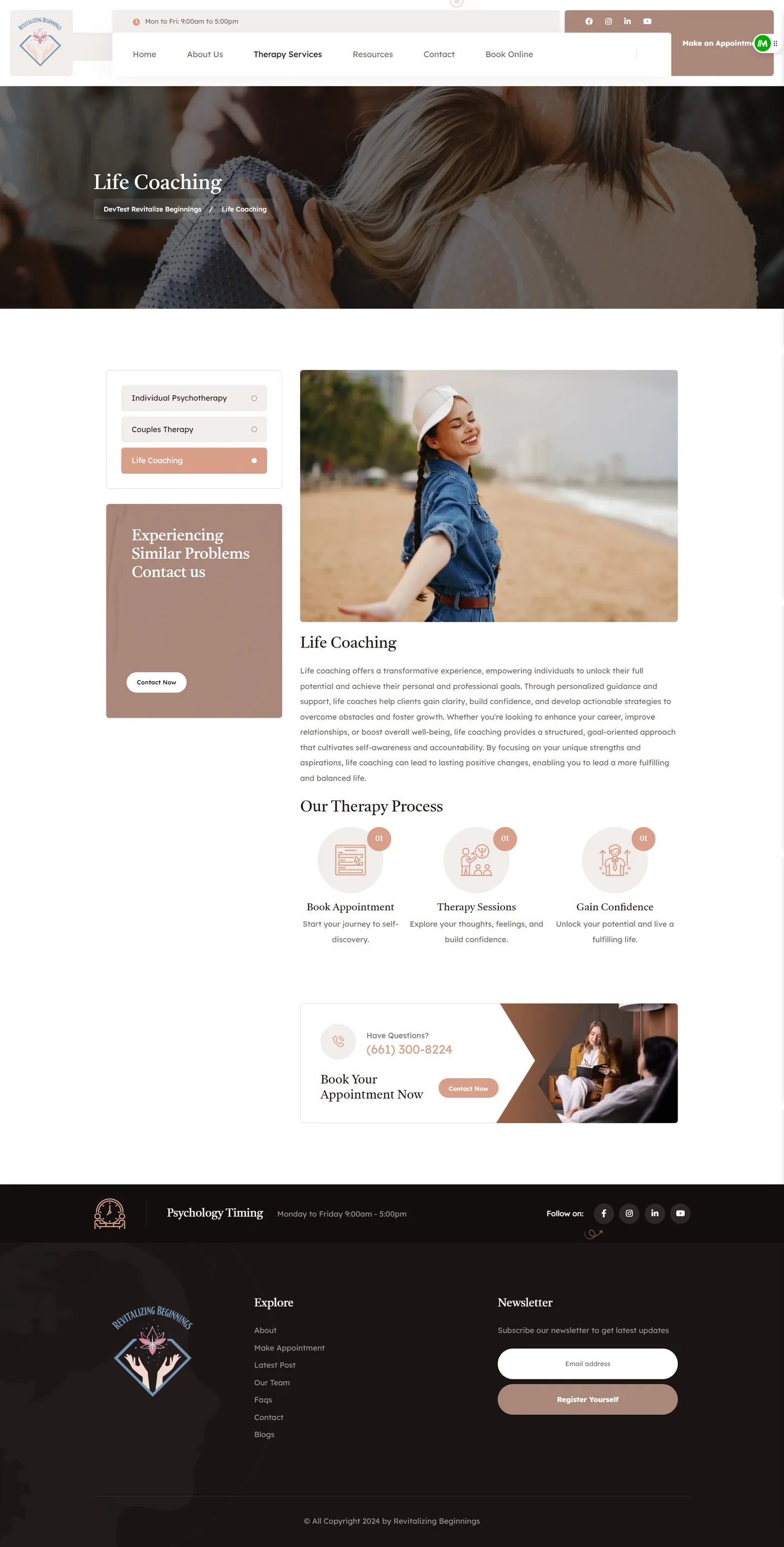 Revitalize Therapy Website Screencapture Revitalize Devdigivue Life Coaching 2024 08 02 18 07 28