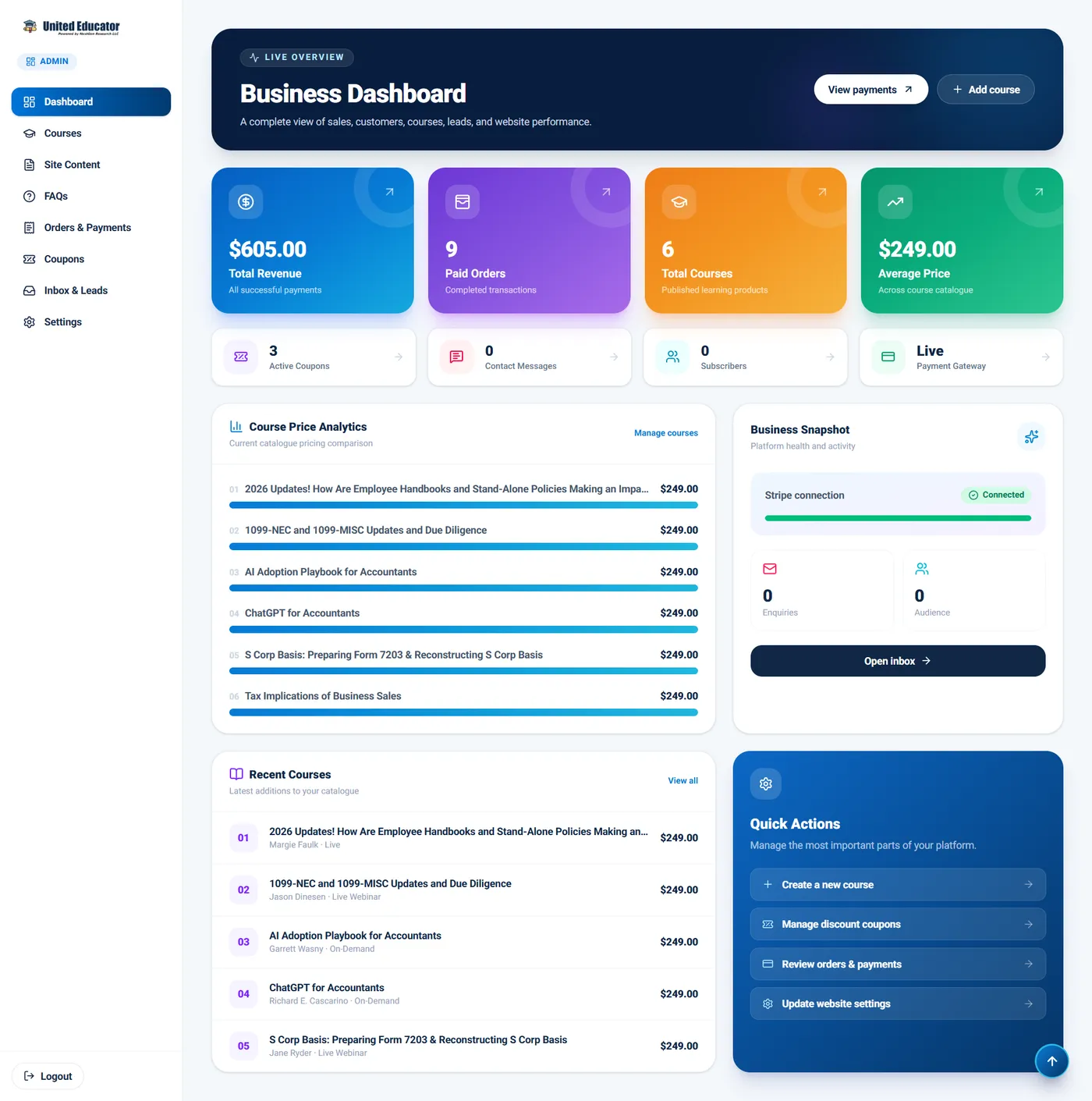 United Educator Learning Platform Screencapture Unitededucator Admin 2026 08 06 21 57 23