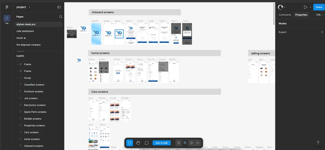 Afghan Deals Pro app UI/UX design