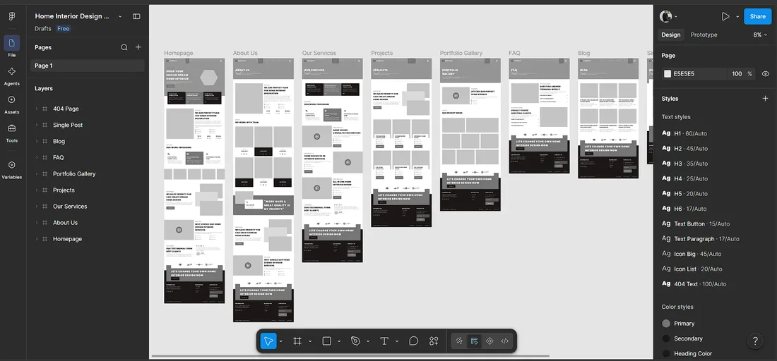 Interior design website UI/UX