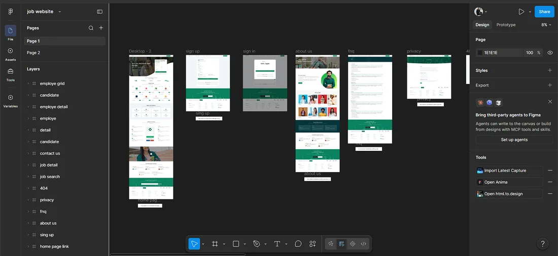 Job website UI/UX design
