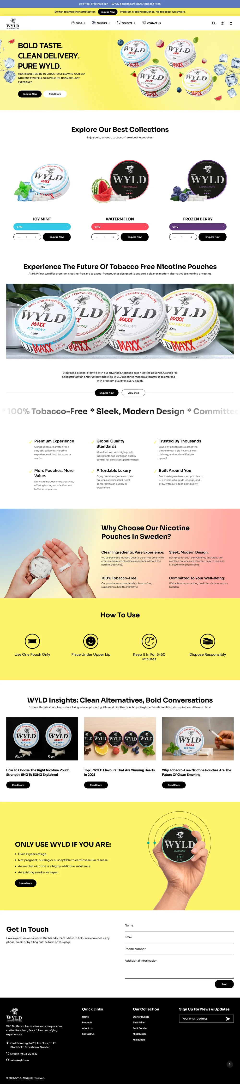 WYLD global website setup for product-led brand presence